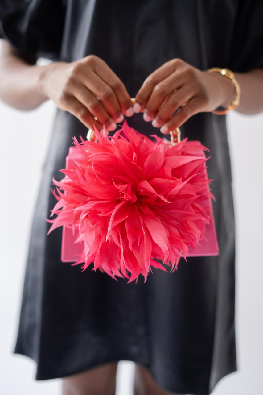 Pink Faille Lulu with Gold Handle Handbag - Gold Charms