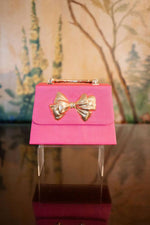 Pink Faille Lulu with Gold Handle Handbag - Gold Charms