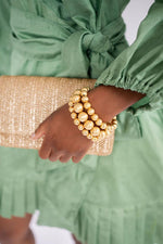 Ruby  - Gold Fabric - Charms