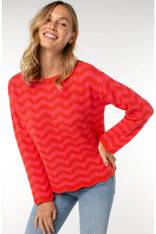 Pink & Red Stripe Sweater - By Baano