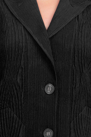 Flair Notched Collar Long Sleeve 2 Button Closure Solid Faux Suede Jacket - By Baano