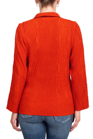 Flair Notched Collar Long Sleeve 2 Button Closure Solid Faux Suede Jacket - By Baano