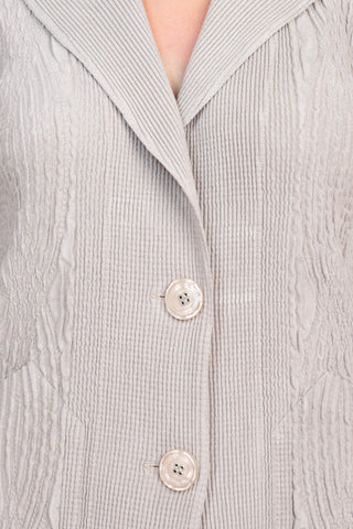 Flair Notched Collar Long Sleeve 2 Button Closure Solid Faux Suede Jacket - By Baano