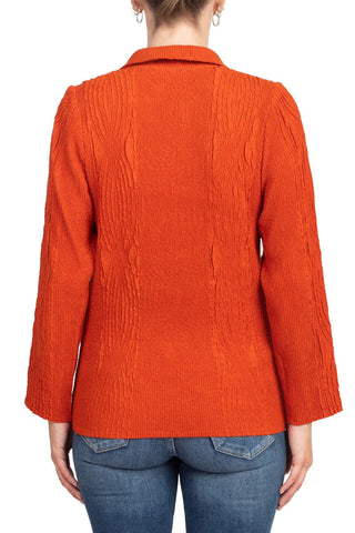 Flair Notched Collar Long Sleeve 2 Button Closure Solid Faux Suede Jacket - By Baano