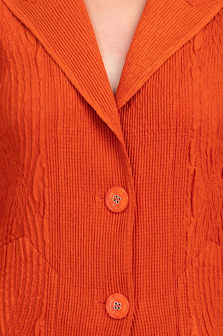 Flair Notched Collar Long Sleeve 2 Button Closure Solid Faux Suede Jacket - By Baano