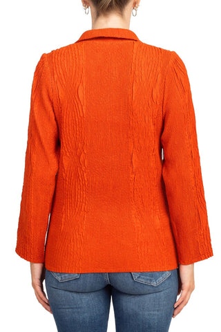 Flair Notched Collar Long Sleeve 2 Button Closure Solid Faux Suede Jacket - By Baano