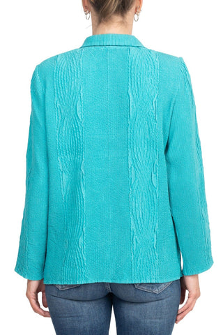 Flair Notched Collar Long Sleeve 2 Button Closure Solid Faux Suede Jacket - By Baano