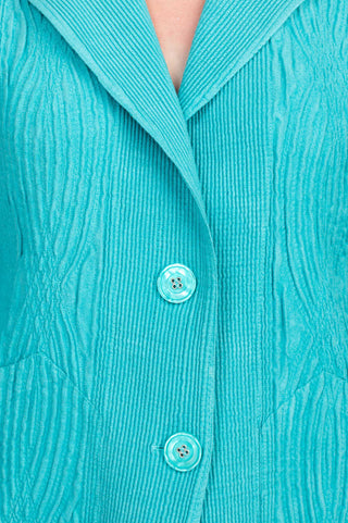 Flair Notched Collar Long Sleeve 2 Button Closure Solid Faux Suede Jacket - By Baano