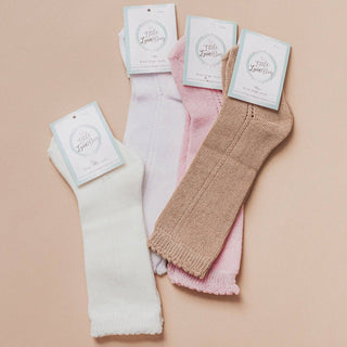 LLB Eyelet Knee High Socks (2 pairs in each order) - Glamourous Grace
