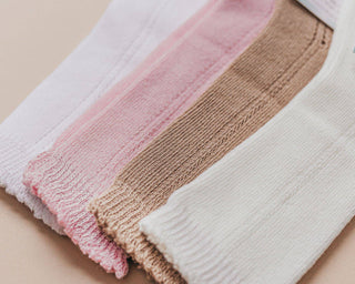 LLB Eyelet Knee High Socks (2 pairs in each order) - Glamourous Grace