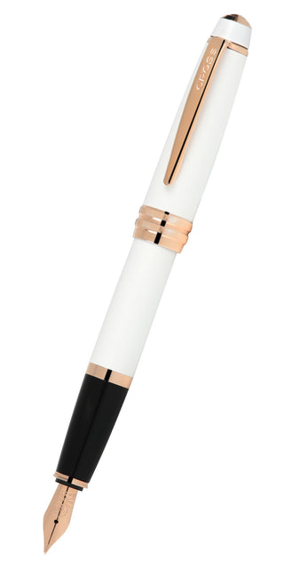 Bailey™ Pearlescent White Lacquer Fine Nib Fountain Pen - By Baano