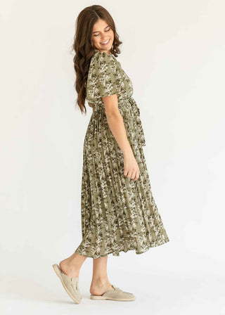 Louise Short Sleeve Pleated Midi Dress
