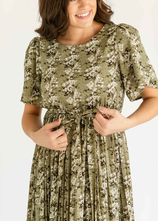Louise Short Sleeve Pleated Midi Dress