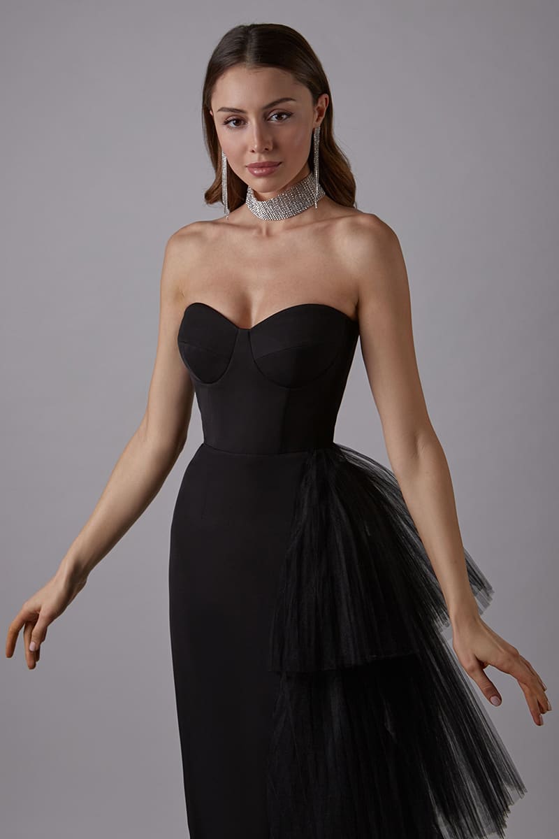 Love You Always Strapless Bustier Midi Dress - By Baano