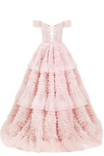 Love You So Off-The-Shoulder Frill-Layered Maxi Dress - By Baano