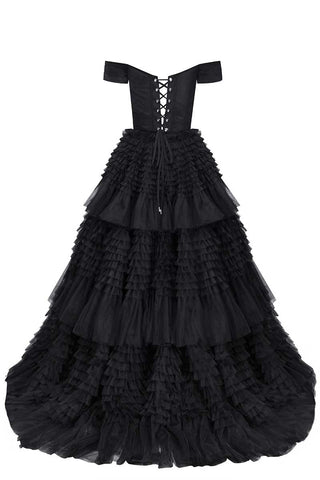 Love You So Off-The-Shoulder Frill-Layered Maxi Dress - By Baano