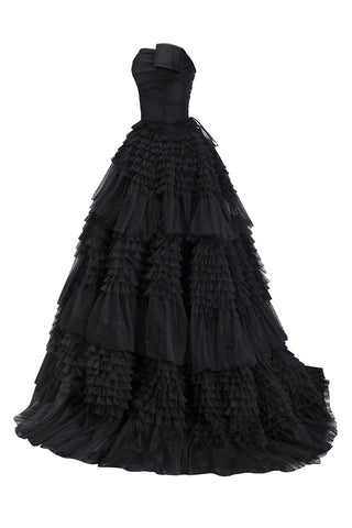Love You So Off-The-Shoulder Frill-Layered Maxi Dress - By Baano