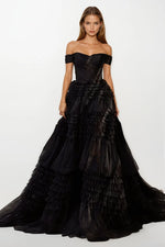 Love You So Off-The-Shoulder Frill-Layered Maxi Dress - By Baano