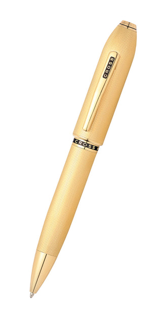 Peerless™ 23KT Heavy Gold Plate with Gold Plated Appointments and Swarovski Crystal Ballpoint Pen - By Baano