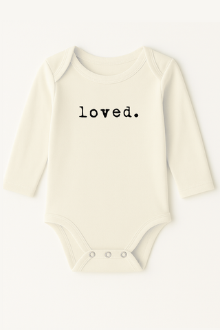 Loved. Organic Cotton Baby Bodysuit Long Sleeve