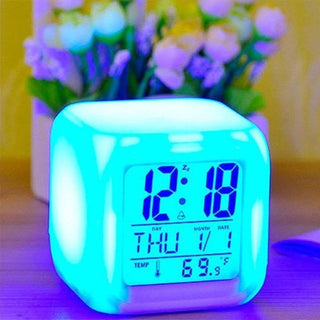 Luminous Alarm Clock Multifunctional White Screen Color Changing Bedroom Night Light Touch Control Bedside Lamp Dimmable Multi-Color Changing Gift Ideas Colorful Decompression Digital Accessories Stevvex