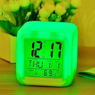 Luminous Alarm Clock Multifunctional White Screen Color Changing Bedroom Night Light Touch Control Bedside Lamp Dimmable Multi-Color Changing Gift Ideas Colorful Decompression Digital Accessories Stevvex