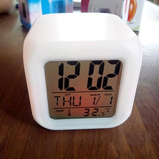 Luminous Alarm Clock Multifunctional White Screen Color Changing Bedroom Night Light Touch Control Bedside Lamp Dimmable Multi-Color Changing Gift Ideas Colorful Decompression Digital Accessories Stevvex
