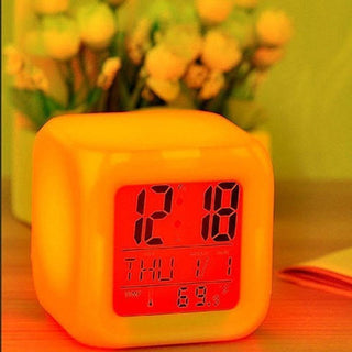 Luminous Alarm Clock Multifunctional White Screen Color Changing Bedroom Night Light Touch Control Bedside Lamp Dimmable Multi-Color Changing Gift Ideas Colorful Decompression Digital Accessories Stevvex
