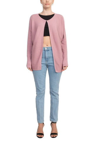 Lissy Crew Neck Open Front Long Sleeve Knit Cardigan - Glamourous Grace