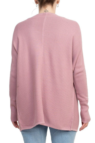 Lissy Crew Neck Open Front Long Sleeve Knit Cardigan - Glamourous Grace