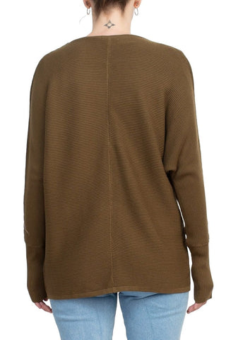 Lissy Crew Neck Open Front Long Sleeve Knit Cardigan - Glamourous Grace