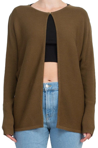 Lissy Crew Neck Open Front Long Sleeve Knit Cardigan - Glamourous Grace