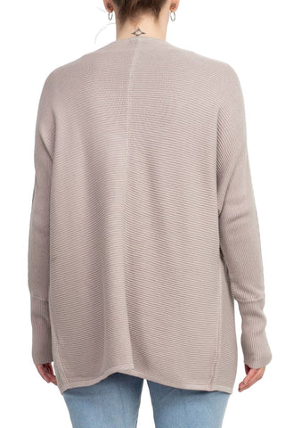 Lissy Crew Neck Open Front Long Sleeve Knit Cardigan - Glamourous Grace