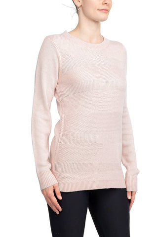 Lissy Crew Neck Long Sleeve Solid Knit Top - By Baano