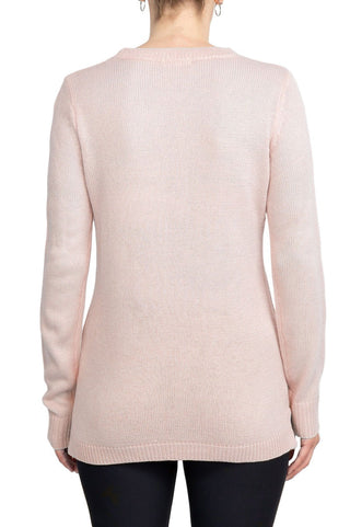 Lissy Crew Neck Long Sleeve Solid Knit Top - By Baano