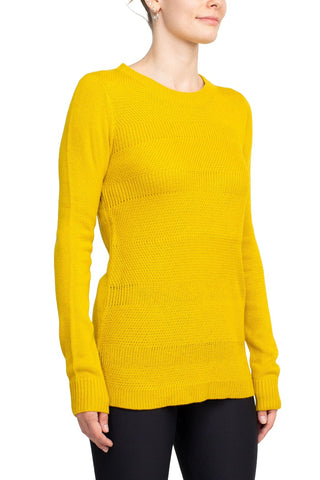 Lissy Crew Neck Long Sleeve Solid Knit Top - By Baano