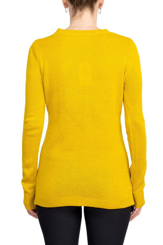Lissy Crew Neck Long Sleeve Solid Knit Top - By Baano