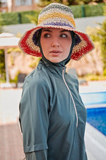 Ekru Rengi Örgülü Hasır Şapka 11507 Marina Modest