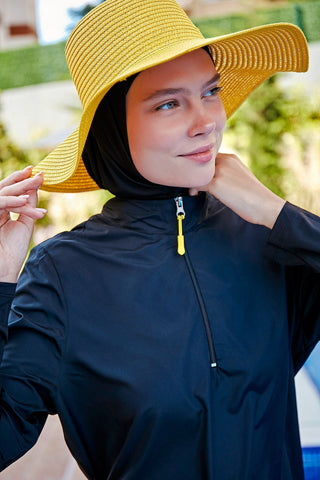 Woven Black Burkini Modest Swimwear M2110 - By Baano