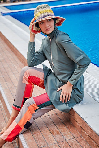 Woven Khaki Burkini Modest Swimwear M2279 - By Baano