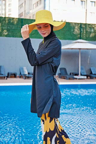 Woven Black Burkini Modest Swimwear M2110 - By Baano