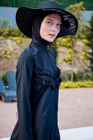 Woven Black Burkini Modest Swimwear 1998 - By Baano
