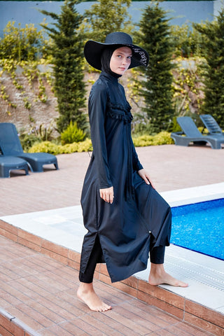 Woven Black Burkini Modest Swimwear 1998 - By Baano