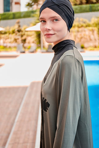 Lycra Khaki Burkini Modest Swimwear M2021 - By Baano