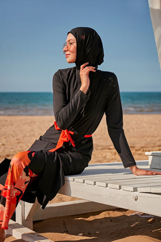 Woven Black Burkini Modest Swimwear M2311 - By Baano