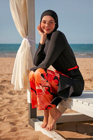 Woven Black Burkini Modest Swimwear M2311 - By Baano