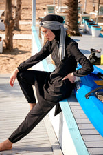 Woven Black Burkini Modest Swimwear M2314 Marina Modest