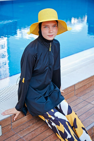 Woven Black Burkini Modest Swimwear M2110 - By Baano