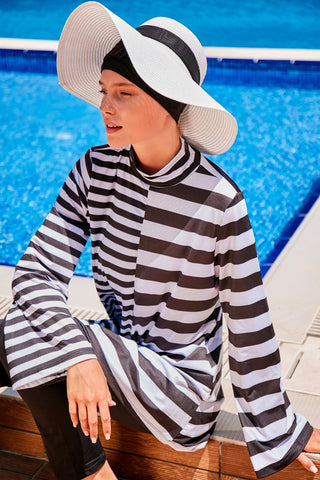 Lycra Black Burkini Modest Swimwear 1951 - By Baano