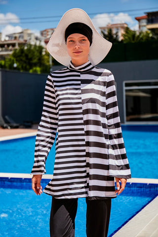 Lycra Black Burkini Modest Swimwear 1951 - By Baano